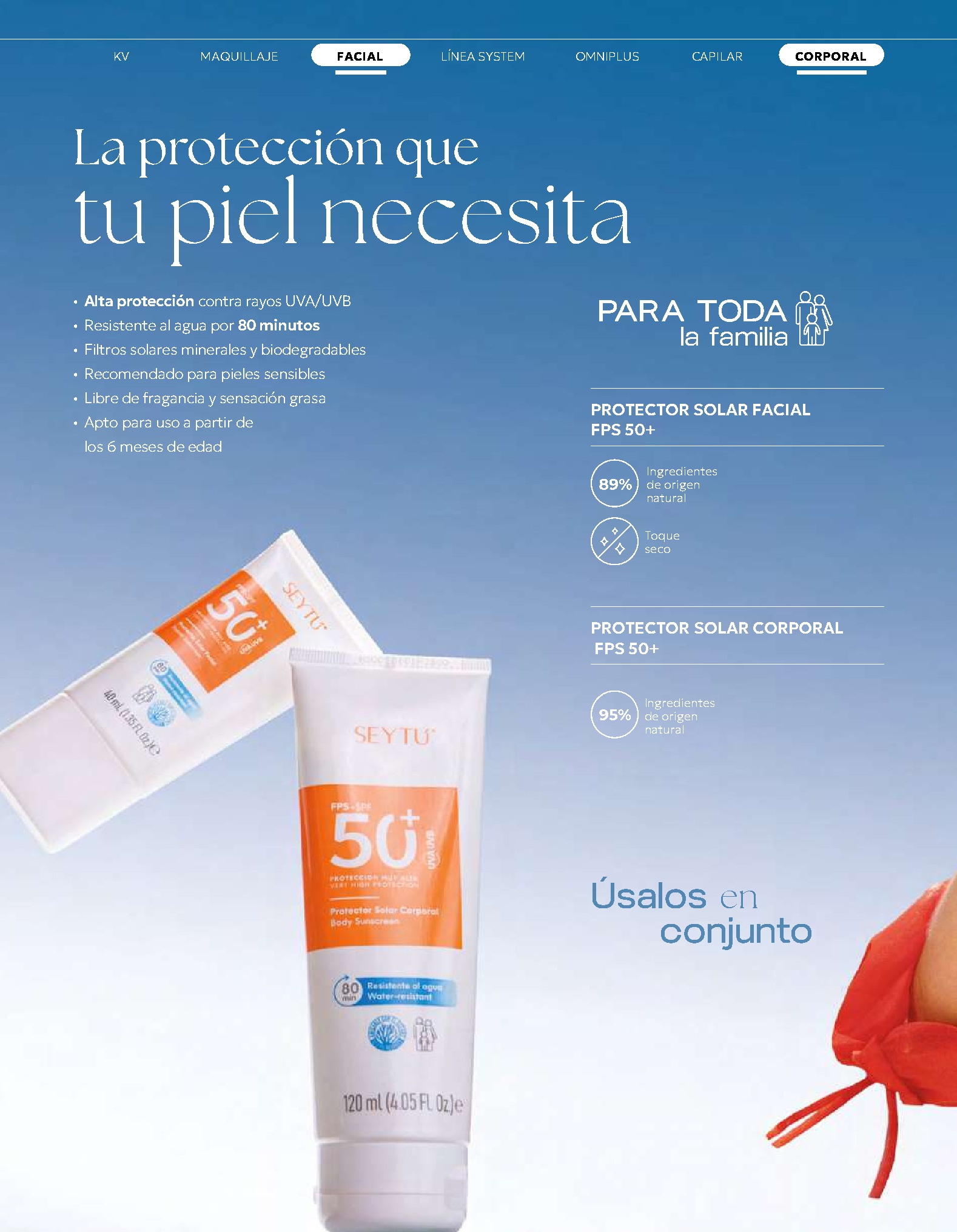 Protección solar: ficha del catálogo